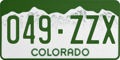CO license plate 049ZZX