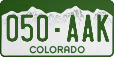 CO license plate 050AAK