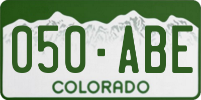CO license plate 050ABE