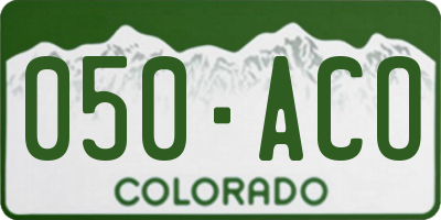 CO license plate 050ACO