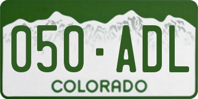 CO license plate 050ADL
