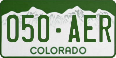 CO license plate 050AER