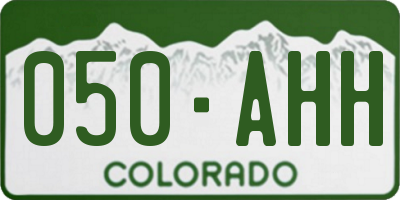 CO license plate 050AHH