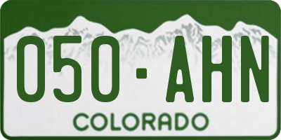 CO license plate 050AHN