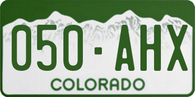 CO license plate 050AHX