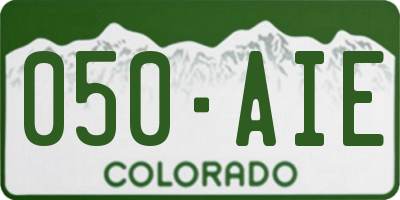 CO license plate 050AIE