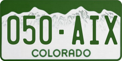 CO license plate 050AIX