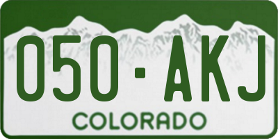 CO license plate 050AKJ