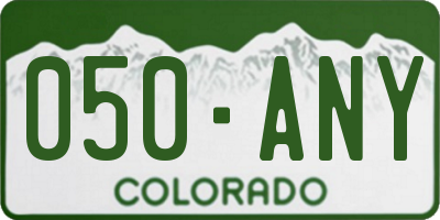 CO license plate 050ANY