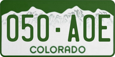 CO license plate 050AOE