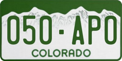 CO license plate 050APO