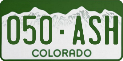 CO license plate 050ASH
