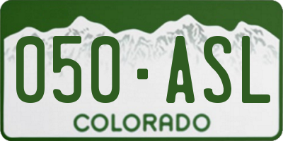 CO license plate 050ASL