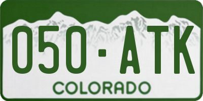 CO license plate 050ATK