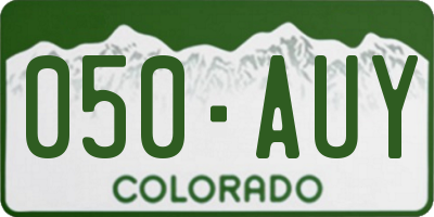 CO license plate 050AUY