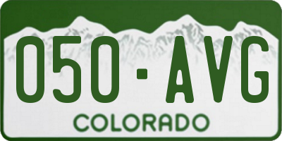 CO license plate 050AVG