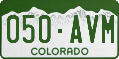 CO license plate 050AVM