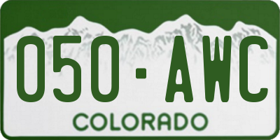 CO license plate 050AWC