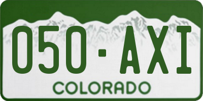 CO license plate 050AXI