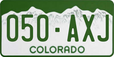 CO license plate 050AXJ