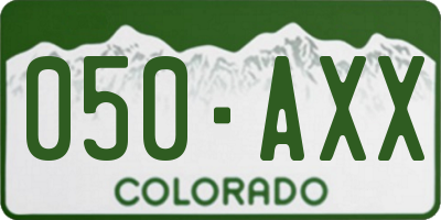 CO license plate 050AXX