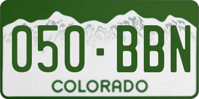 CO license plate 050BBN