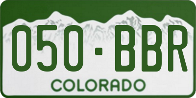 CO license plate 050BBR
