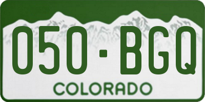CO license plate 050BGQ