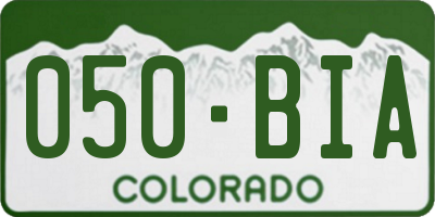 CO license plate 050BIA
