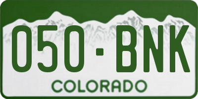 CO license plate 050BNK