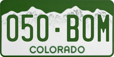 CO license plate 050BOM