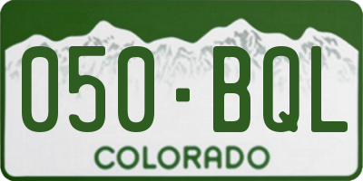 CO license plate 050BQL