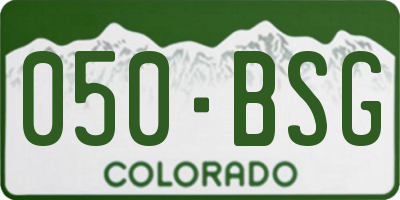 CO license plate 050BSG