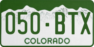 CO license plate 050BTX