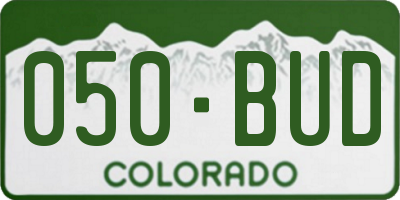 CO license plate 050BUD