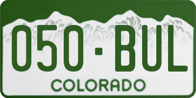 CO license plate 050BUL