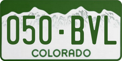 CO license plate 050BVL
