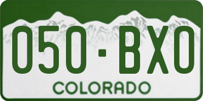 CO license plate 050BXO