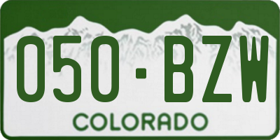 CO license plate 050BZW