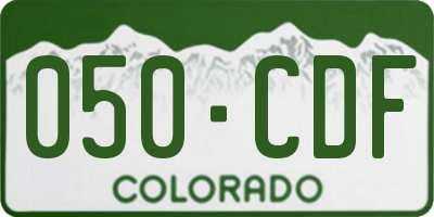 CO license plate 050CDF