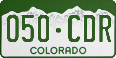 CO license plate 050CDR