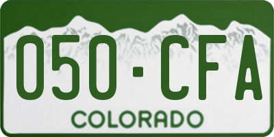 CO license plate 050CFA
