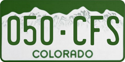 CO license plate 050CFS