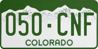 CO license plate 050CNF