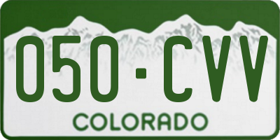 CO license plate 050CVV