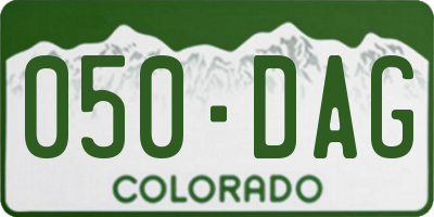 CO license plate 050DAG