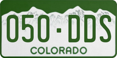CO license plate 050DDS
