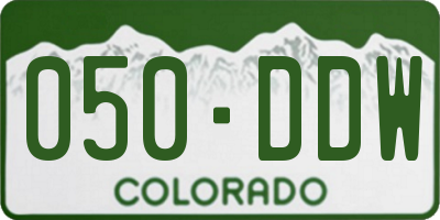 CO license plate 050DDW
