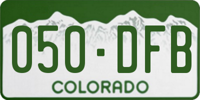 CO license plate 050DFB