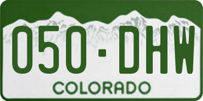 CO license plate 050DHW